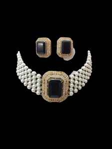 Pierre unique traditionnelle avec collier en laiton perlé pour tenue de fête ethnique pour fiançailles de mariage et anniversaire - Product Image 2