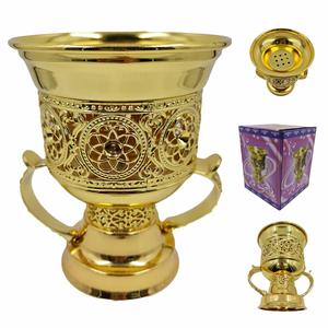 Elegante Quemador de Incienso Metálico Ecológico para Bakhoor, Soporte para Oud Árabe, Decoración Premium para el Hogar - Product Image 4