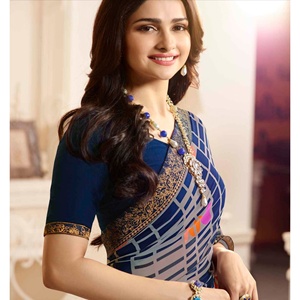 Sari en Georgette à imprimé numérique élégant pour femmes, très vendu, pour les mariages, les fêtes, les festivals, les tenues traditionnelles indiennes, décontractées, en plein air - Product Image 3