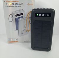 Banco de Energía Solar de 10,000 mAh, Impermeable, de Plástico, Alta Capacidad, Portátil, con 3 Cables Integrados, Linterna USB-C de 15 W, para Exteriores, 5 Años de Garantía