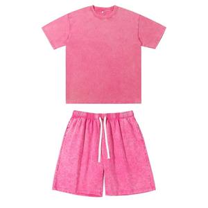 Novedad de verano, conjuntos de pantalones cortos transpirables informales para hombre, camiseta de manga corta, pantalones cortos, conjunto sólido de algodón, ropa de marca para hombre, conjuntos de 2 piezas - Product Image 1