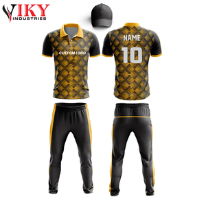 Uniforme de Cricket Color Negro Naranja Cómodo Mejor Material Suave al Tacto Uniforme de Cricket de Sublimación Más Nuevo POR INDUSTRIAS VIKY - Product Image 4