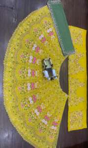 Estilo moderno indio Premium Georgette adornado hermoso multicolor Whiscos hilo bordado trabajo Lehenga Choli bodas - Product Image 4