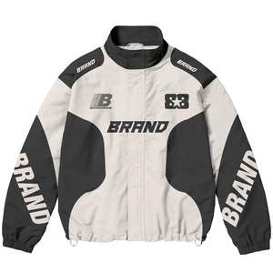 Logo brodé personnalisé de qualité supérieure Survêtements à col montant et coupe-vent en nylon de couleur marron pour unisexe - Product Image 2