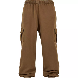 Pantalones de chándal transpirables ecológicos OEM Cargo Jogger para hombre 100% algodón lavado con ácido clásicos pierna recta logotipo personalizado excelente - Product Image 2