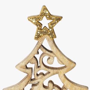 Trắng Xoài Gỗ Giáng Sinh Cây Bức Tượng Sáng Tạo Nhà Trang Trí Mini Đồ Trang Trí Nhựa Thủ Công Mỹ Nghệ - Product Image 2