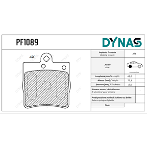 ผ้าเบรคหลังชุดไว้สำหรับ Mercedes Benz C-CLASS (W202 W203) E-CLASS (W210) CLK (C209) SLK (R171) - Product Image 1