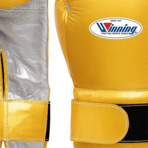 Gants de boxe professionnels en cuir or et argent avec fermeture velcro au poignet pour l'entraînement et le sparring pour hommes et femmes - Product Image 6