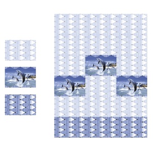 Color azul claro y oscuro con azulejos de cerámica esmaltados para baño de diseño de peces 30x45cm - Product Image 1