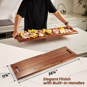 Tarif de gros Longue planche à fromage en bois de qualité supérieure Ustensiles de cuisine durables en bambou et en acier inoxydable pour la maison et l'hôtel - Product Image 2
