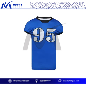 Camisetas de fútbol americano, camisetas personalizadas de poliéster Boxy Mesh, ropa de calle corta, camisetas de fútbol, logotipo bordado sublimado - Product Image 2