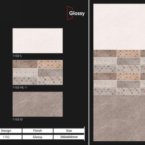Carreaux muraux en céramique 300x600mm pour salle de bain et cuisine, finition brillante ou mate, surface sculptée effet sucre, design mural intérieur luxueux - Product Image 1