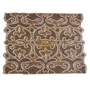Napperons perlés haute qualité coton Table ronde décor tapis à la main artisanat exportateur usine en vrac en gros Table à manger lin - Product Image 1