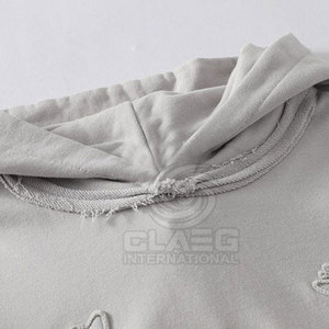 Wholesale Rate <b>Top</b> Selling Men Winter <b>Distressed</b> Hoodies Latest Design 100% Cotton Breathable - Product Image 3