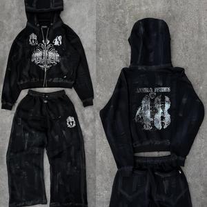 100% algodón logotipo personalizado y traje de diseño conjunto de chándal hombres deporte Jogging chándal conjunto liso fútbol chándal para hombres - Product Image 3