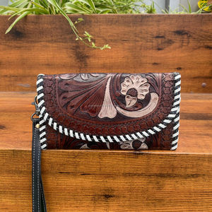 Étui de téléphone d'embrayage de portefeuille de sculpture usiné à la main de concepteur avec la couleur blanche portefeuille en cuir Offre Spéciale élégant de bracelet d'utilisations multiples - Product Image 4