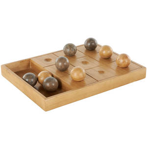 Wooden Tic Tac Toe Game Set with Nine Pieces Classic Board Game for Family Fun Indoor Outdoor Play and Travel From India - Product Image 1