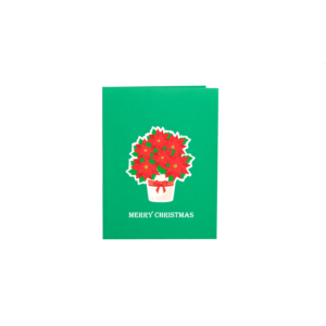 ตะกร้า Poinsettia 3D การ์ดดอกไม้กระดาษป๊อปอัพสีเขียวซองของที่ระลึกงานหัตถกรรมการ์ดอวยพรวันเกิดของขวัญ - Product Image 5