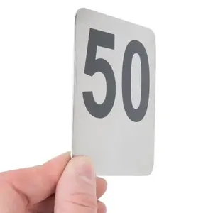 Premium Eco-Friendly Lightweight Double <b>Sided</b> <b>Table</b> Number Stand Stainless Steel Wholesale Bulk Pack Restaurants Cafes Hotels - Product Image 3