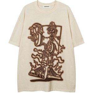 เสื้อยืดผู้ชายขนาดใหญ่เสื้อยืดผ้าฝ้ายธรรมดาพิมพ์โลโก้ขนาดพิเศษ - Product Image 2