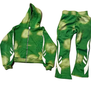 Conjuntos lavados con ácido, venta al por mayor, chándales de algodón 100%, sudaderas con capucha transpirables para hombre para primavera y otoño - Product Image 1