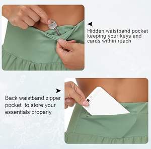 Short de course à séchage rapide taille haute pour femme Short d'entraînement athlétique avec doublure en maille et poches zippées - Product Image 5