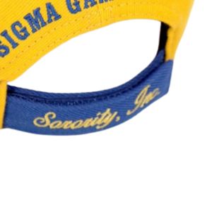 Sigma Gamma Rho SGRho Sorority Cap Royal Blue Gold 20 Lana 80 Acrílico Letras griegas Bordado Front Back Sombrero ajustable - Product Image 6
