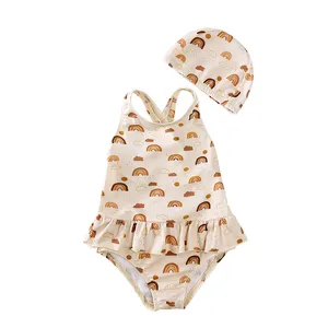 Nuevo Bikini de sublimación de encaje para niñas y niños, traje de baño con estampado de sublimación personalizado para niñas de 6 años