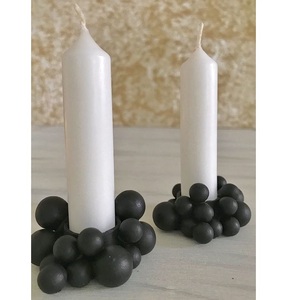 Vintage Hammered Metal Pillar Candle Holders Set of 3 Antique Bronze Decorative <b>Tall</b> Candlestick Holders for Wedding Centerpiece - Product Image 2