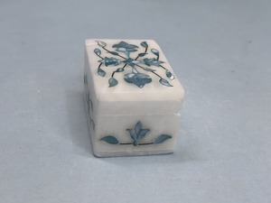 Joyero de mármol azul al por mayor con trabajo de incrustación elegante | Organizador decorativo de lujo para joyería de mujer - Product Image 4