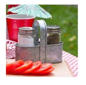 ที่ใส่เครื่องเทศเกลือโลหะแคดดี้ที่เก็บเครื่องครัวชุบสังกะสีสำหรับห้องครัวโต๊ะรับประทานอาหารที่วางช้อนส้อม - Product Image 1