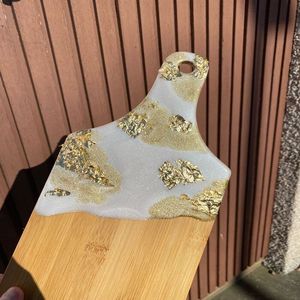 Tabla de cortar de madera con diseño de madera inspirado en mármol Hecho a mano Madera dura fuerte Durable Fácil de limpiar Corte perfecto Fino - Product Image 2