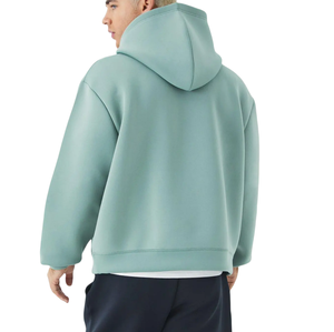 Sweats à capuche unis surdimensionnés en coton de haute qualité à épaules tombantes pour hommes et femmes vente en gros de logo personnalisé lourd 500gsm - Product Image 2