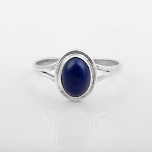 Anillo de piedras preciosas de lapislázuli Natural, joyería de plata de ley 925, anillos Vermeil eternos para hombres y mujeres, joyería fina - Product Image 1