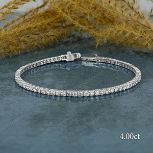 Dainty Daily Wear Jewelry 2mm Lab Grown Diamond Tennis Fashion Bracelet Pour Elle Bijoux Minimalistes Pass Diamond Tester En Inde - Product Image 2