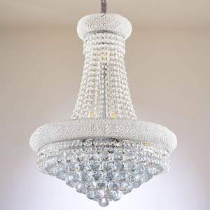 12 lumières Chrome classique Style Empire K9 boule de cristal lustre plafonnier pour salon Foyer salle à manger couloir - Product Image 1