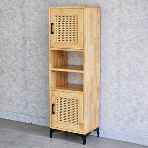Estante Decorativo de Diseño Escandinavo KTB68174 de 40x30x120cm con Cajones Giratorios Hechos de Madera de Caucho para Hogar, Oficina, Sala de Estar, Dormitorio - Product Image 2