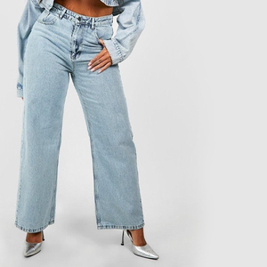 กางเกงยีนส์สตรีทแฟชั่นเอวสูงสำหรับผู้หญิงเสื้อผ้าออกใหม่สีตามสั่ง - Product Image 2