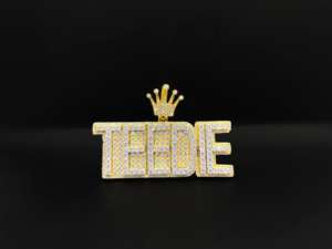 CZ Hip Hop <b>Bee</b> Pendant With Cuban Chain Personalized CZ Star Pendant Necklace - Product Image 3