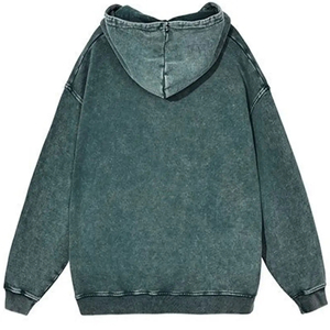 Venta al por mayor 3D bordado Street-Wear Vintage Cropped Hoodie Distressed Acid Washed Loose Fit Distinct Relieve Woven Fleece - Product Image 2