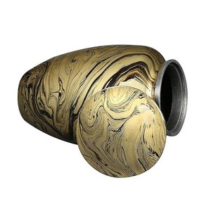 Urne funéraire en métal élégante pour les cendres humaines, urnes funéraires pour adultes en métal fabriquées à la main, fournitures en gros - Product Image 3