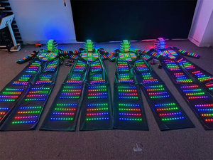 Costume de robot lumineux à barres LED RGB, armure lumineuse, vêtements, <span class=keywords><strong>casque</strong></span>, tenues - Product Image 2