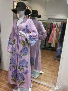 Robe maxi à décorations de perles 2025, Abaya Dubaï, robe musulmane pour femmes, nouvelle robe musulmane brodée à manches longues, robe longue tendance, paillettes - Product Image 3