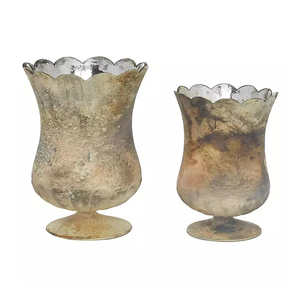 Stylish Color Scalloped Rustic Brown Glass Cup <b>Vases</b> Available Reasonable Price From India - Product Image 5