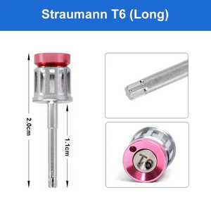 UL AMIN-Vis hexagonales pour implant électrique manuel Straumann T6 à code couleur long, accessoire pour perceuse dentaire - Product Image 2