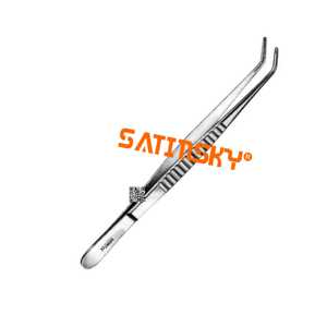 Pinzas para tejidos SATINSKY Atraumatic DE BAKEY de 16 cm, acero inoxidable, agarre manual moleteado, certificación CE, clase III, instrumento dental - Product Image 1