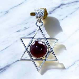 Colgantes de Plata Ligeros con Granate, Diseño de Estrella Celestial, Precio al por Mayor, Joyería de Plata - Product Image 1