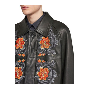 แจ็กเก็ตหนังแกะสำหรับผู้ชาย, แจ็กเก็ตแฟชั่นลำลองไซส์ใหญ่พิเศษมีซิปสีทึบสำหรับฤดูหนาว - Product Image 4