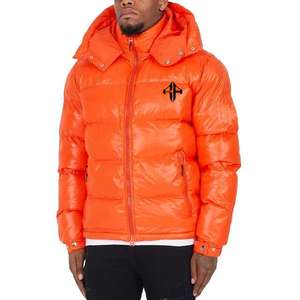 Top New SHINY PUFFER JACKET-Chaqueta acolchada púrpura para hombre Chaqueta de invierno hinchada con logotipo personalizado de ATLANTIC - Product Image 6