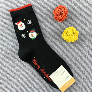 Haute qualité écologique noël père noël tricoté coton équipage chaussettes hiver cadeau femmes enfants corps cheville manchette - Product Image 4